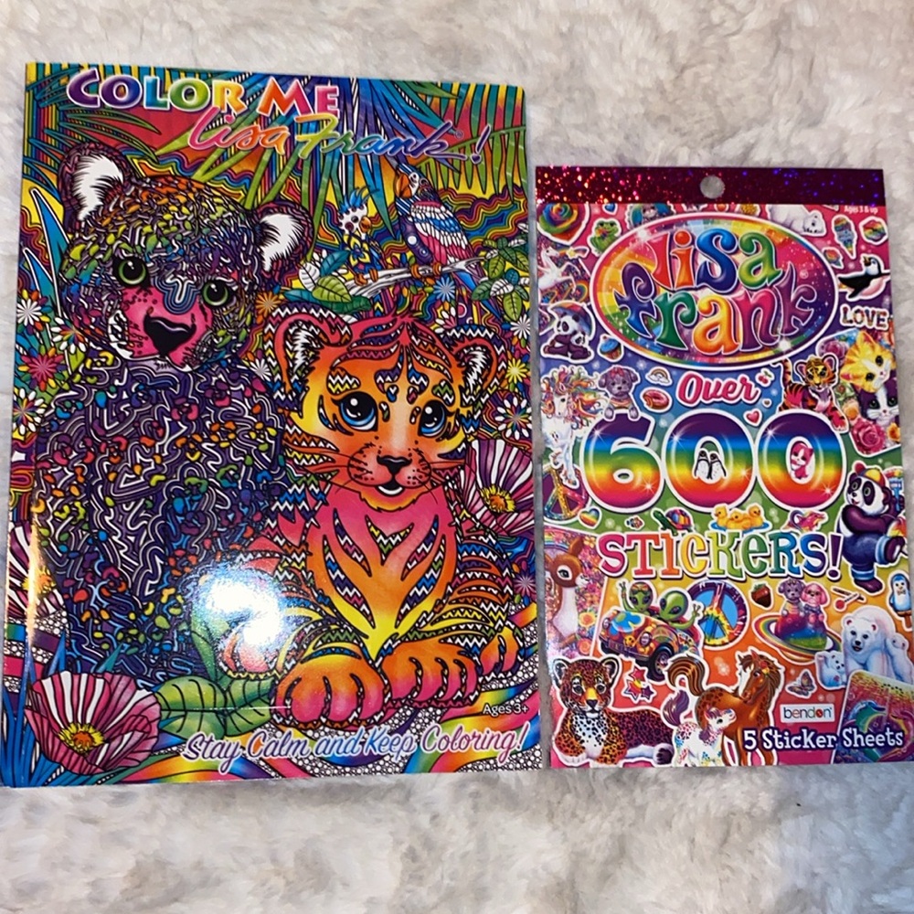 Lisa Frank Coloring Book and Sticker Set